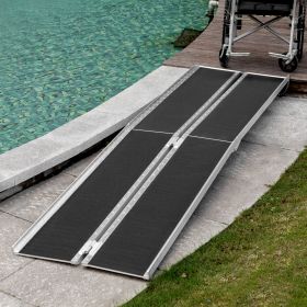 Accessibility Ramp, 10ft, Aluminum, Non-Slip, Folding Pathway for Quick Access, Steps, Doorways